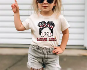 Baseball sister shirt, baseball sister buns shirts, girls sports shirts, girls baseball shirts, messy pigtail buns shirt, baseball sis, Gift for Baseball Fans, Youth Casual Wear, Gift For Son And Daughter, Baseball Drip Tee, Baseball Stuff For Boys Girls