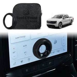 for F-150 Lightning Interior Volume Control Knob Metal Cover Accessories Volume Switch Knob Cover Zinc Alloy SNAP in Design Compatible with Ford F150 F-150 Lightning 2022-2025 (Black)