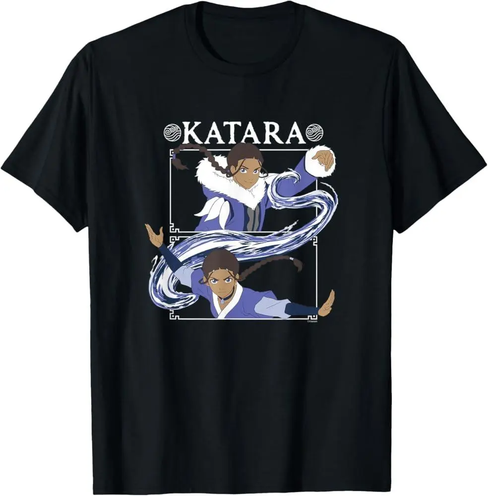 Katara Waterbending Master Panels T- Shirt Katara Graphic T-Shirt, Vintage Anime Inspired Tee, Retro Unisex Heavy Cotton Apparel