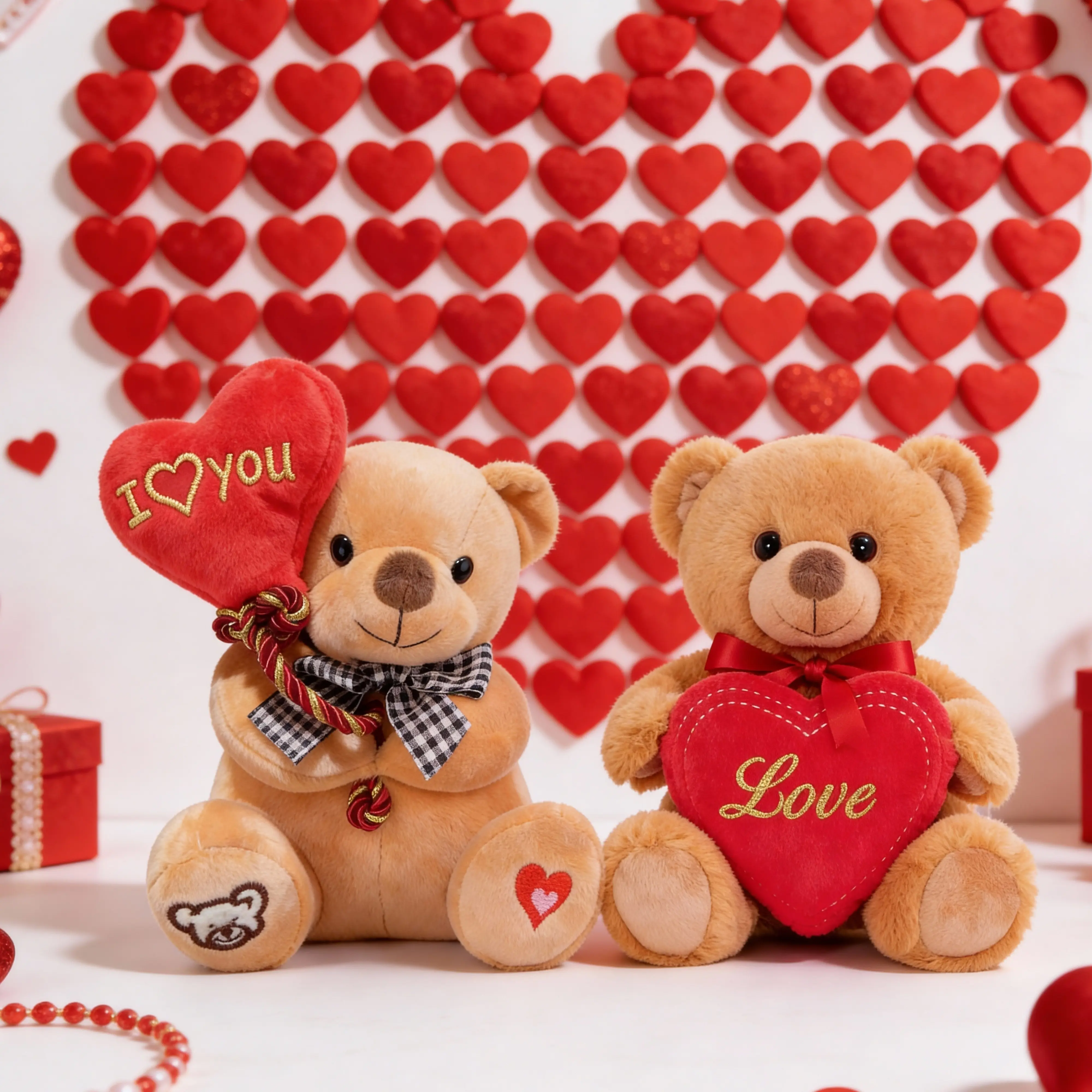 2PCS Mother’s Day Love Teddy Bear Plush Toy Soft Cuddly Heart Bear Cute Stuffed Animal with “Love” Heart Romantic Valentine’s Day Gift for Girlfriend Wife Kids and Teens Perfect Sweet Surprise Birthday Anniversary Present and Room Decor tiktokshopspringgl