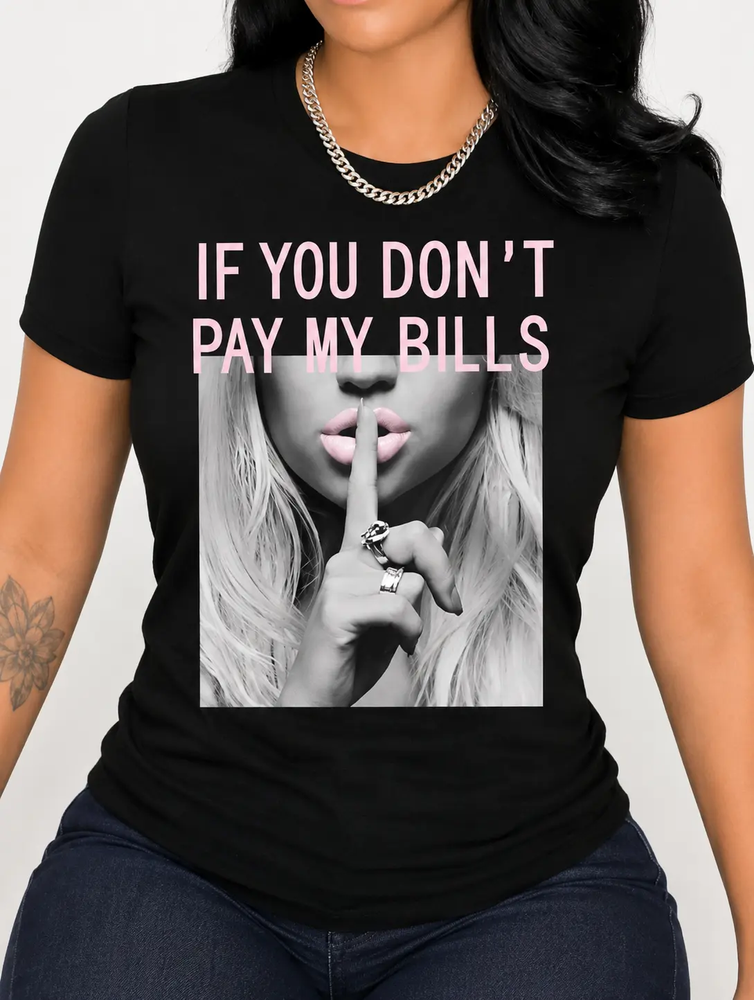 If You don't pay my bill T-Shirt For Women Casual Short Sleeve Tee 1 Pcs 100% Heavy Cotton - Comfortable Crew Neck, Soft Adorable Tees Tops