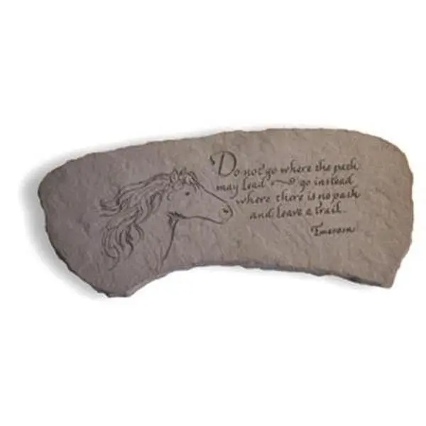 Kay Berry- Inc. 36720 Do Not Go Where The Path May Lead - Memorial Bench - 29 Inches x 12 Inches x 15 Inches, Outdoor, Weatherproof, Cast Stone