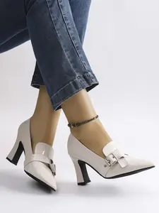 Women's Stiletto Heels Pointed Toe Slip-On High Heels, Business Office Shoes, Artificial Leather, Medium Width, All Seasons, Fashion Shoes, Formal Heels, Slip On Pumps, Stylish, Classy, Elegant