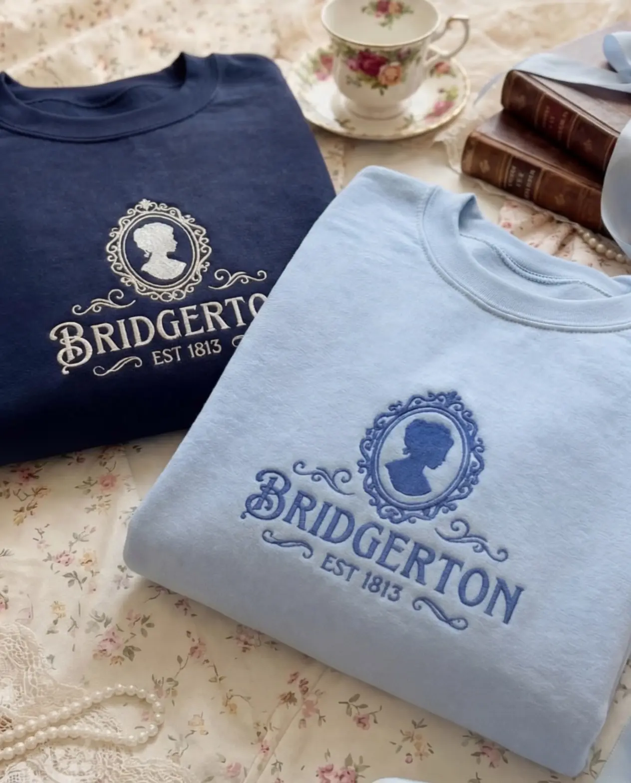 Bridgerton Embroidered Sweatshirt, Lady Whistledown Crewneck, Vintage Regencycore Aesthetic Pullover, Bookish TV Show Gift