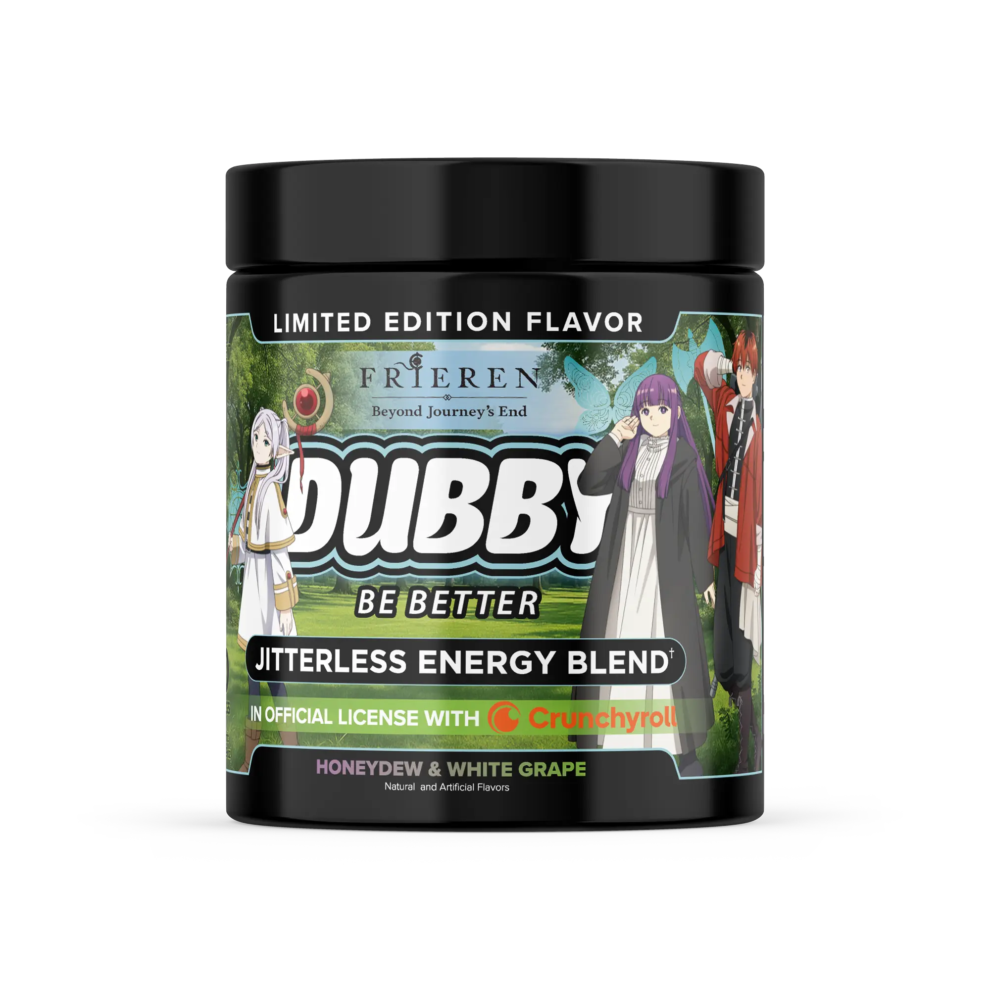 Frieren: Beyond Journey's End Energy Drink Honeydew White Grape Flavor Dubby Energy 30 Servings No Sugar Jitter Free Energy