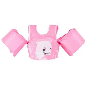 （Pink little dolphin）Toddler Swim Vest, Kids Life Jacket Vest, Swim Aid Floats for Swimming Pool, Learn to Swim for 25lbs to 55lbs Toddlers