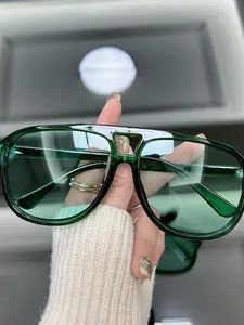 Unisex Simple Style Tinted Lens Aviator Sunglasses, Trendy Casual Sunglasses for Everyday Use, Fashion Accessories for Outdoor Activities