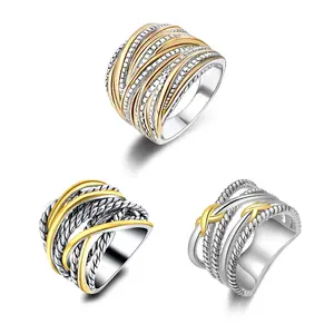 Aprilery Two-Tone Twisted Rope Statement Ring Collection, Fashion - Forward Jewelry for Daily Wear & Stylish Occasions