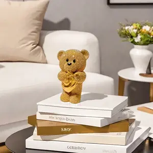 Cupid Bear Statue, Cute Bear Design, Luxurious Resin Figurine, Home Decor, Valentine's Day Gift, Birthday Present, Elegant Ornament