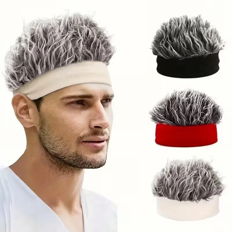 Pointed Texture Hairpiece on a Knit Cap, Glueless & Heat Resistant Synthetic Bangs for Unisex Cosplayer and Casual Wear, Synthetic Wigs, Knit Base, Straight Hair, Face Framing, Glue-Free Synthetic Full Machine Wigs