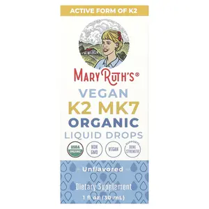 MaryRuth's Organic Vegan K2 MK7 Liquid Drops, Unflavored, 1 fl oz (30 ml)