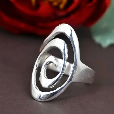 Bohemian Ethnic Hollow Spiral Ring, Vintage Simple Daily Wear Unisex Antique Ring, Everyday Ring, Zinc Alloy Material, All Seasons Jewelry, Geometric Design Ring, Scrolling Ring, Boho Style Rings, Beautiful Rings
