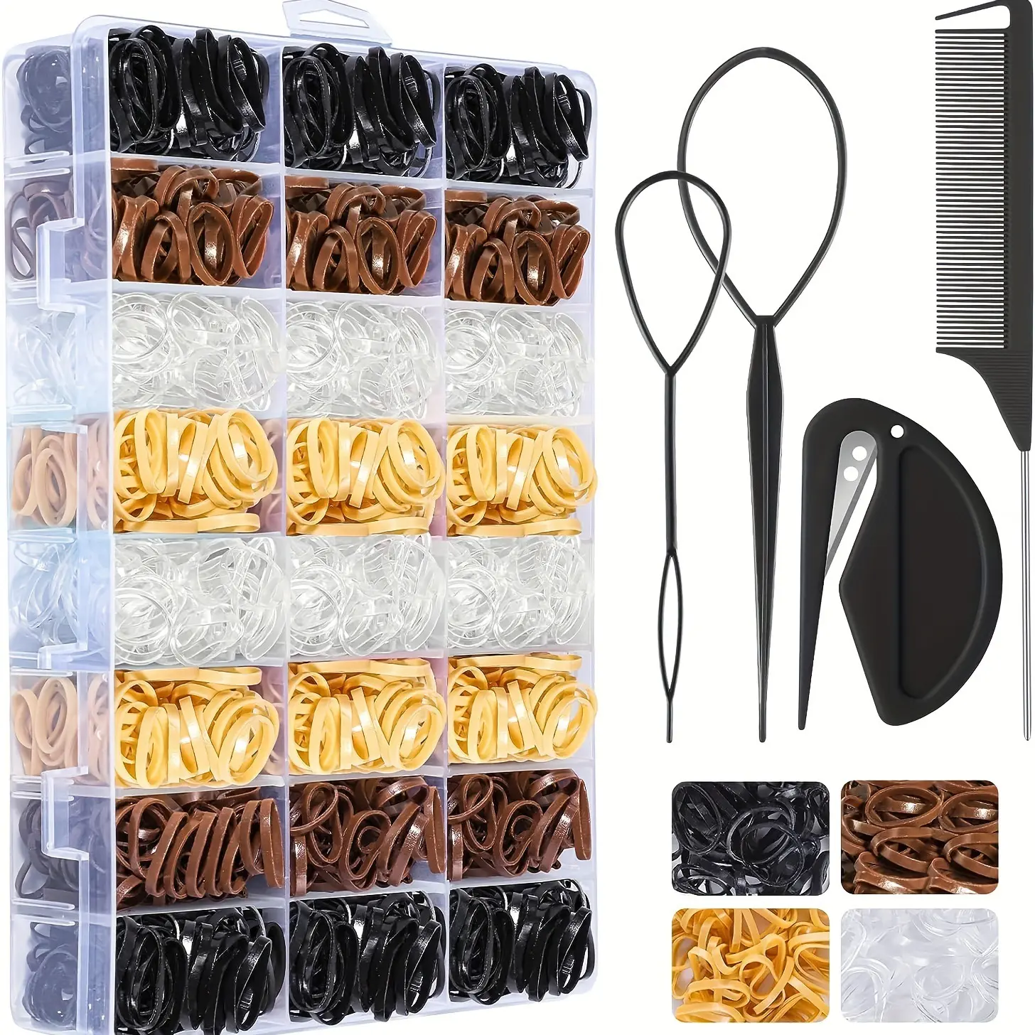 Multifunctional Hair Accessory Set, Multiple Colors Headbands & Beauty Tools, Suitable for All Hairstyles, Party Festival Essentials, Rubber Band, Elastics