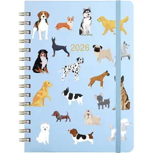 2026 Planner - 2026 Weekly & Monthly Planner with Tabs, Jan. 2026 - Dec. 2026, 6.5" x 8.5", Hardcover with  Pocket + Thick Paper + Banded, -Wire Binding - Cute Dogs