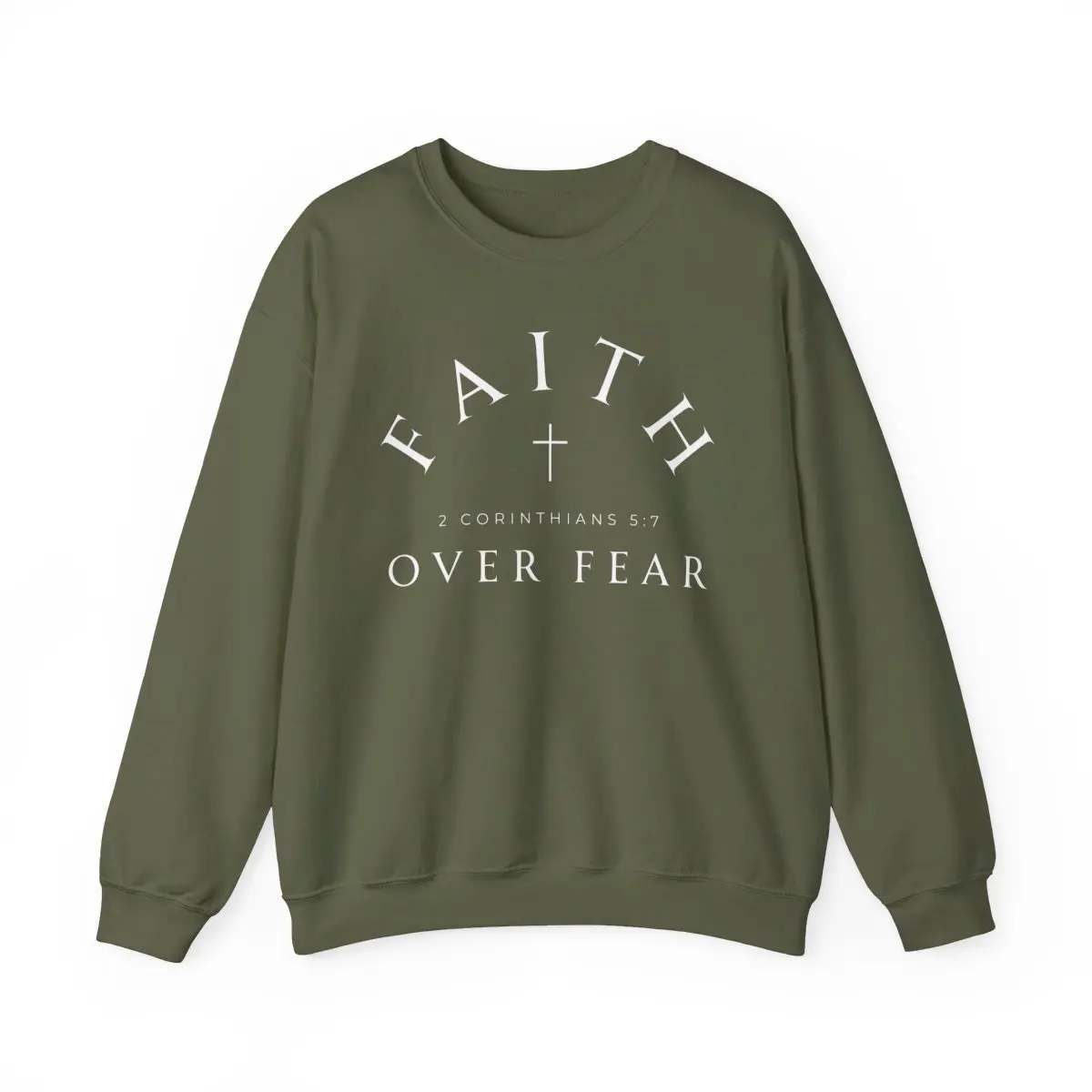 Faith over Fear Sweatshirt, Christian Crewneck Jumper, Religious Pullover, Inspirational Top, Religious Gift, Holiday Sweater