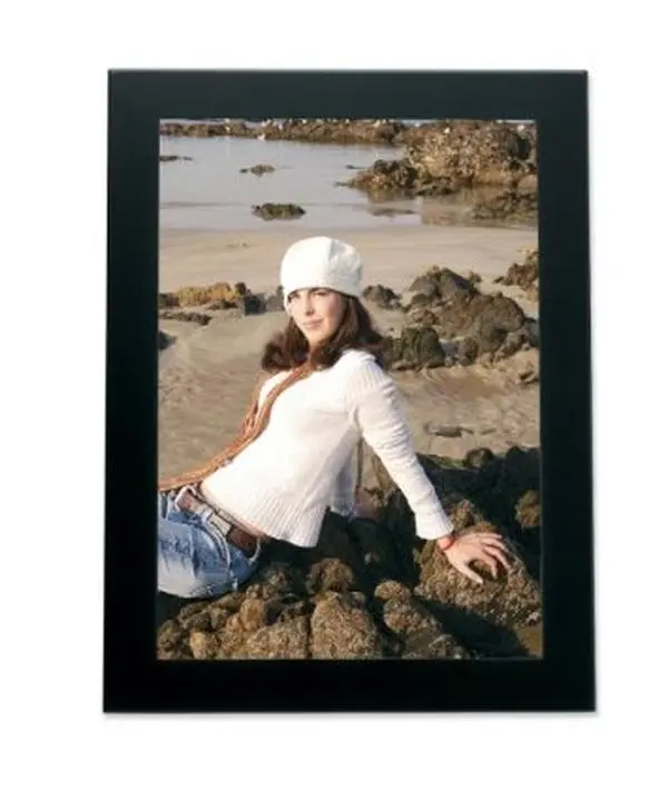 212 MAIN Black 5x7 Metal Framed Picture Frame - Stylish, Durable Contemporary Photo Holder with Double Hinge, Hand-Finished for Baby & Maternity Table Top Decor, Frame Design, Metal Edge Frame