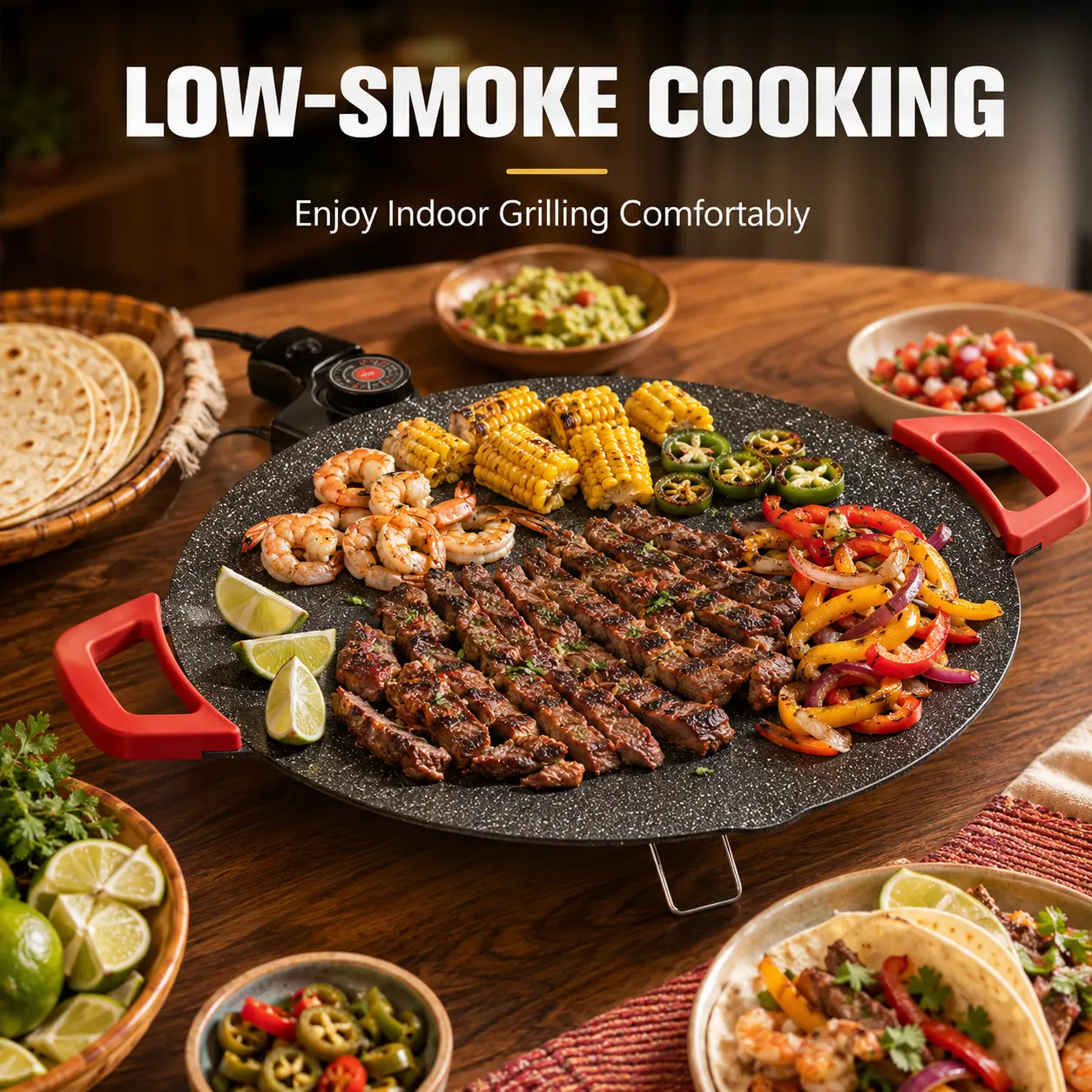 portable electric korean bbq grill，Adjustable Temperature Electric Skillet Pan，non-stick grill pan，portable electric comal，indoor grill，grill indoor,round griddle,round electric griddle,non-stick electric indoor grill pan,flat skillet,round griddle