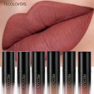6pcs/set Round Tube Black Gradient Lipstick, Luxurious Long Lasting Nude Lip Gloss, Suitable for Halloween Gifts, Charming Lip Cosmetics Lipstick Beauty