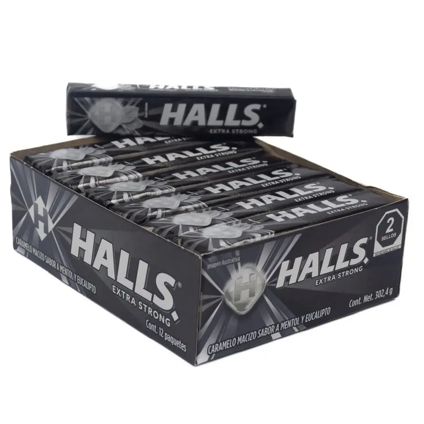 Halls Black Extra Strong Halls Negras Mexicanas 12 Pieces