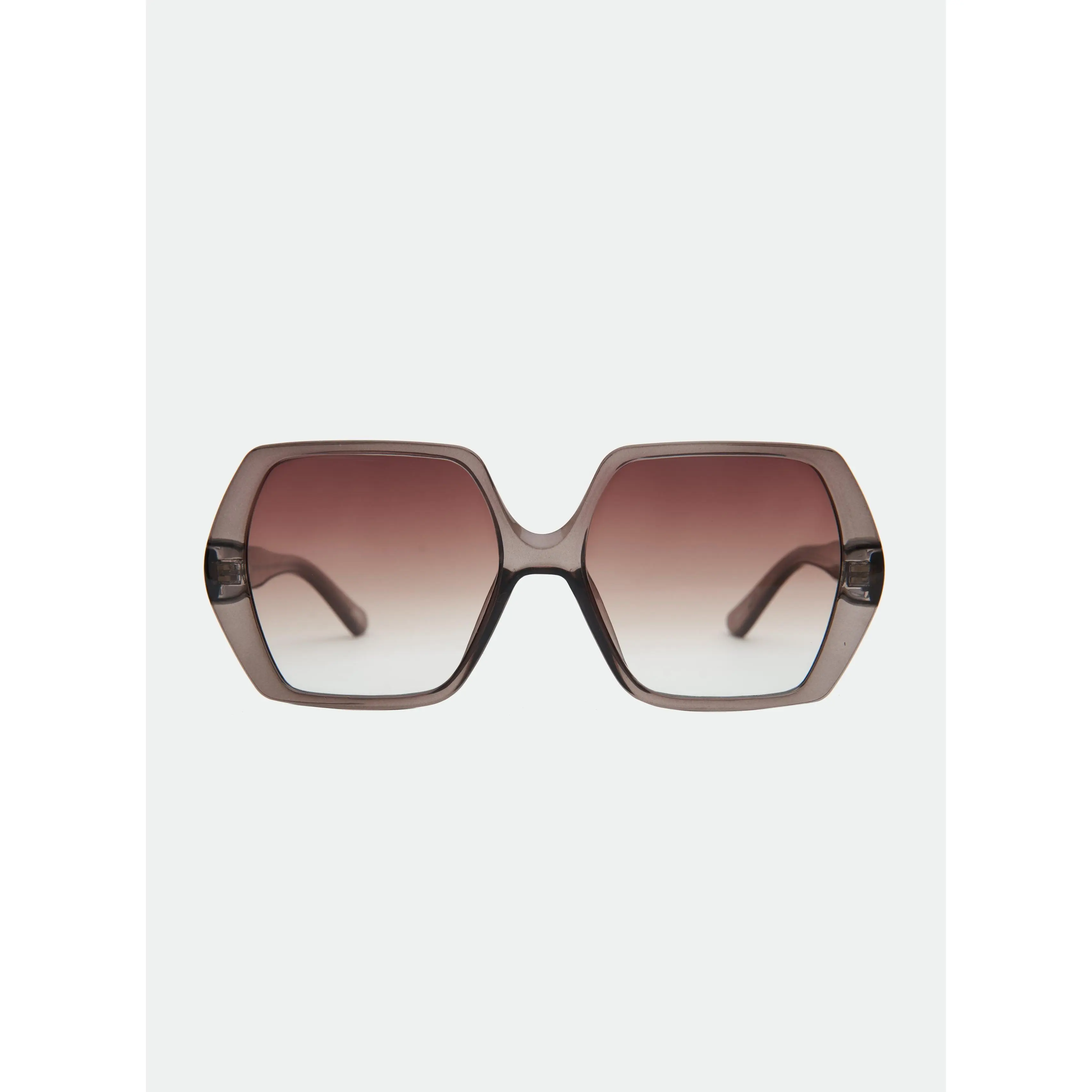 OTRA Fleur Vintage Oversized Square Sunglasses for Women, Chic Transparent Olive Green Frame with 100% UV Protected Brown Gradient Lenses, Chic Sunglasses, Fashion Sunglasses