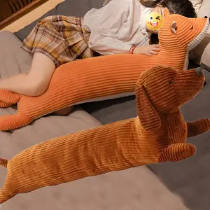 Cute Cartoon Sausage Dog Animal Pillow Breathable Bed Cushion, Comfortible Sleep Partner, Side Sleeping Support, Soft Cuddly Gift for All