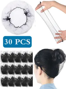 30 Pack Hair Nets 24 Inch Invisible Elastic Durable and Comfortable Unisex Hair Nets for Wigs Kitchen Use and Ballet Updos