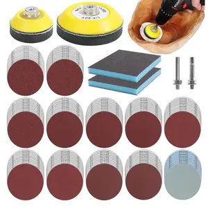 120Pcs/Set 75mm Sanding Discs with 2 Backer Pads and Sanding Sponge Sander for Drill Grinder Rotary Tools Attachment with 1/4" Shanks,Sanding Pads 80-3000 Grit Drill Sanding Attachment,Father's Day Gift,Summervibes