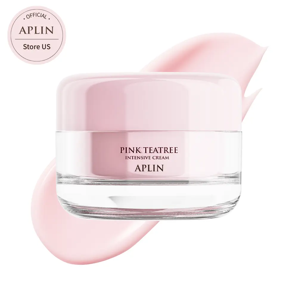 [APLIN Official] Pink Tea Tree Intensive Cream 50g - Lightweight Gentle Korean Skincare Moisturizer for Sensitive, Acne-Prone Skin, Soothing Recovery, Deep Hydration Keeps Skin Balanced, Centella Asiatica, Allantoin, Day&Night Use