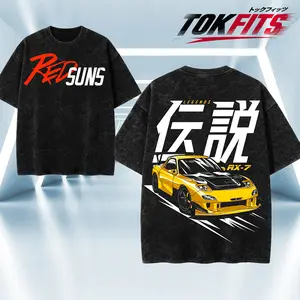 RX7 - 02  T-shirt Acid Wash Hoodie Sweatshirt Street Racing, Touge, Drift, Drifting, AE86 Trueno, Wangan Midnight, Initial D, Racing, Tokyo Expressway, Skyline GT-R R32 R33 R34, Silvia, 180SX, RX7 FD3S, Supra MK4, NSX, EK9, Evo, WRX STI, Underground
