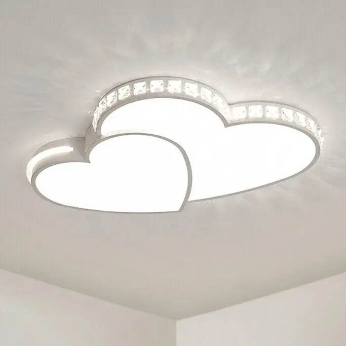 Acrylic Modern LED Ceiling Light - Heart-Shaped Decor Lighting with LED Bulbs, 99% Light Output Indoor Fixture for Kids Room Bedroom (USA, Dining Room Compatible), Home Ceiling Lighting