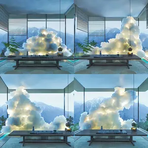 K-Smart LED Cloud Light, 196.85inch, ABS Resin, Adjustable Brightness, Dimmable Lightning Effect, Remote & App Control, USB Powered, Wall Mount, Wireless with Button Battery, Includes Light Source, perfect for Christmas gifts, holiday office, bedroom, hot