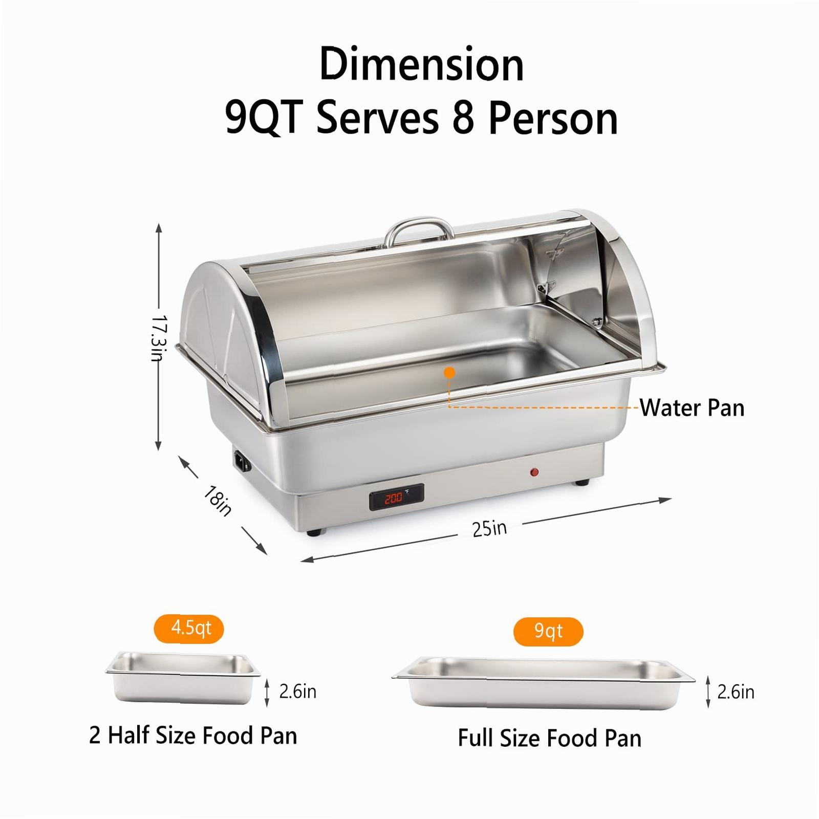 [FLASH SALE | ROVSUN ] 9 QT Electric Chafing Dish Buffet Set with Stainless Steel Lid