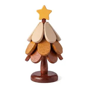 [DealsForYouDays] Wooden one tree coaster Solid wood home desktop decoration Dishes and dishes Insulation mat Water cup Drink placemat festival display Festival gift Christmas gift