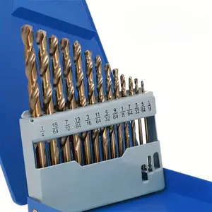 13-Piece Cobalt Alloy Drill Bit Set, M35 High-Speed Steel Spiral Bits, Suitable for Metal, Stainless Steel, Cast Iron, Wood, Plastic, Durable Metal Storage Box