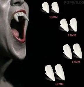 Realistic resin dentures for Halloween parties and pranks, including vampire fangs, zombie teeth and tiger teeth. These glowing decorative tooth braces are fun makeup props, vivid in detail, perfect for themed parties and spooky costume looks.