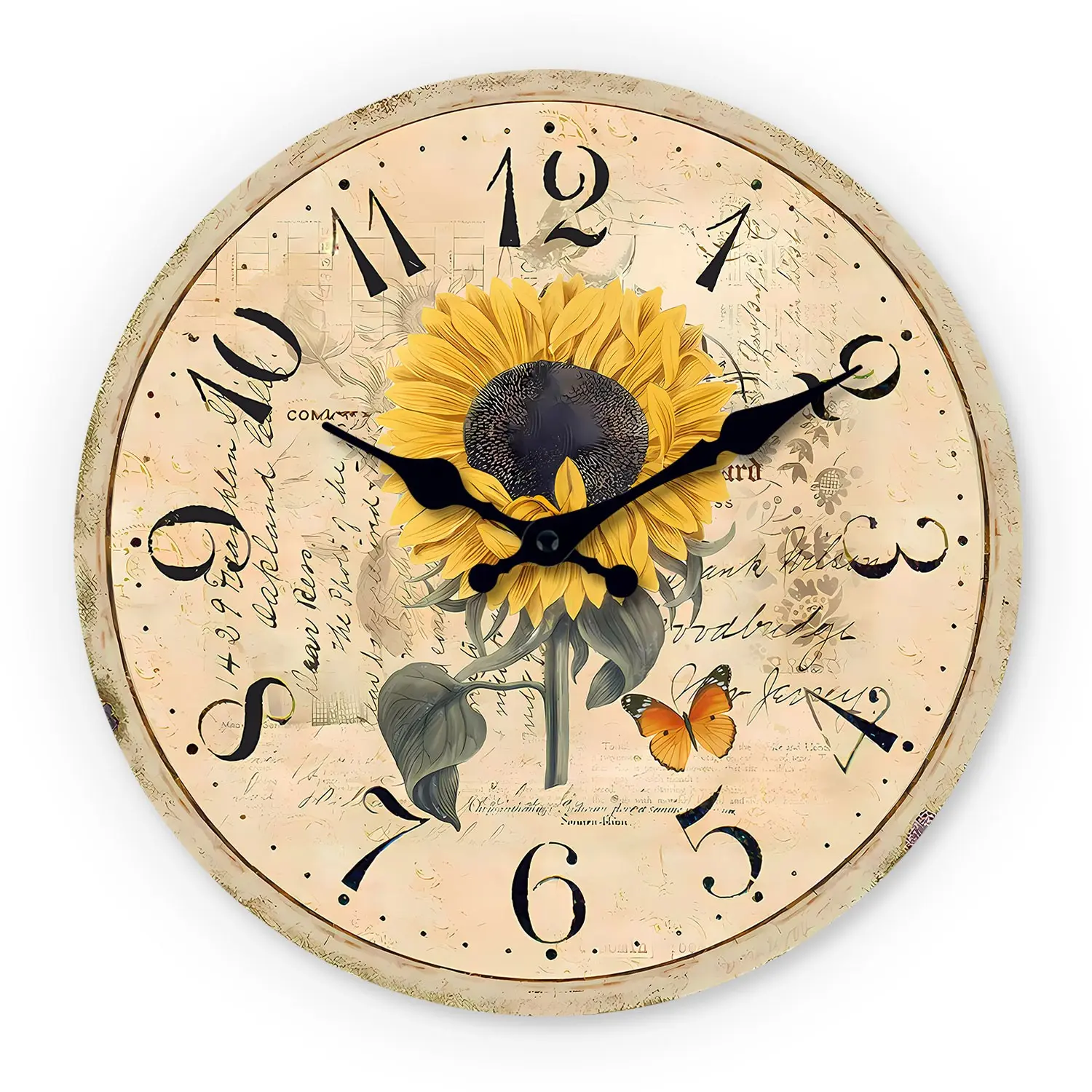 Wooden Pattern Wall Clock, Silent Running Timepiece, Home Decor, Perfect for Living Room, Bedroom, Kitchen, Hallway, Outdoor, Office Decor Gift