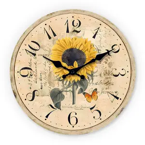 Wooden Pattern Wall Clock, Silent Running Timepiece, Home Decor, Perfect for Living Room, Bedroom, Kitchen, Hallway, Outdoor, Office Decor Gift