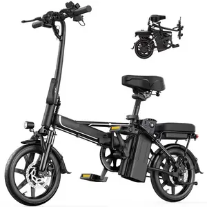 AOPO Folding Electric Bike 500W Motor 48V 15.6Ah Battery 35 Miles Range Dual-Seat Electric Bicycle with Hydraulic Suspension and 3 Riding Modes Foldable