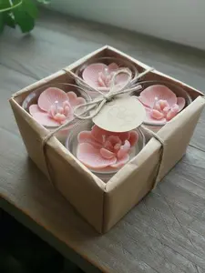 Pink Orchid Mini Candle gift set of 4 non toxic