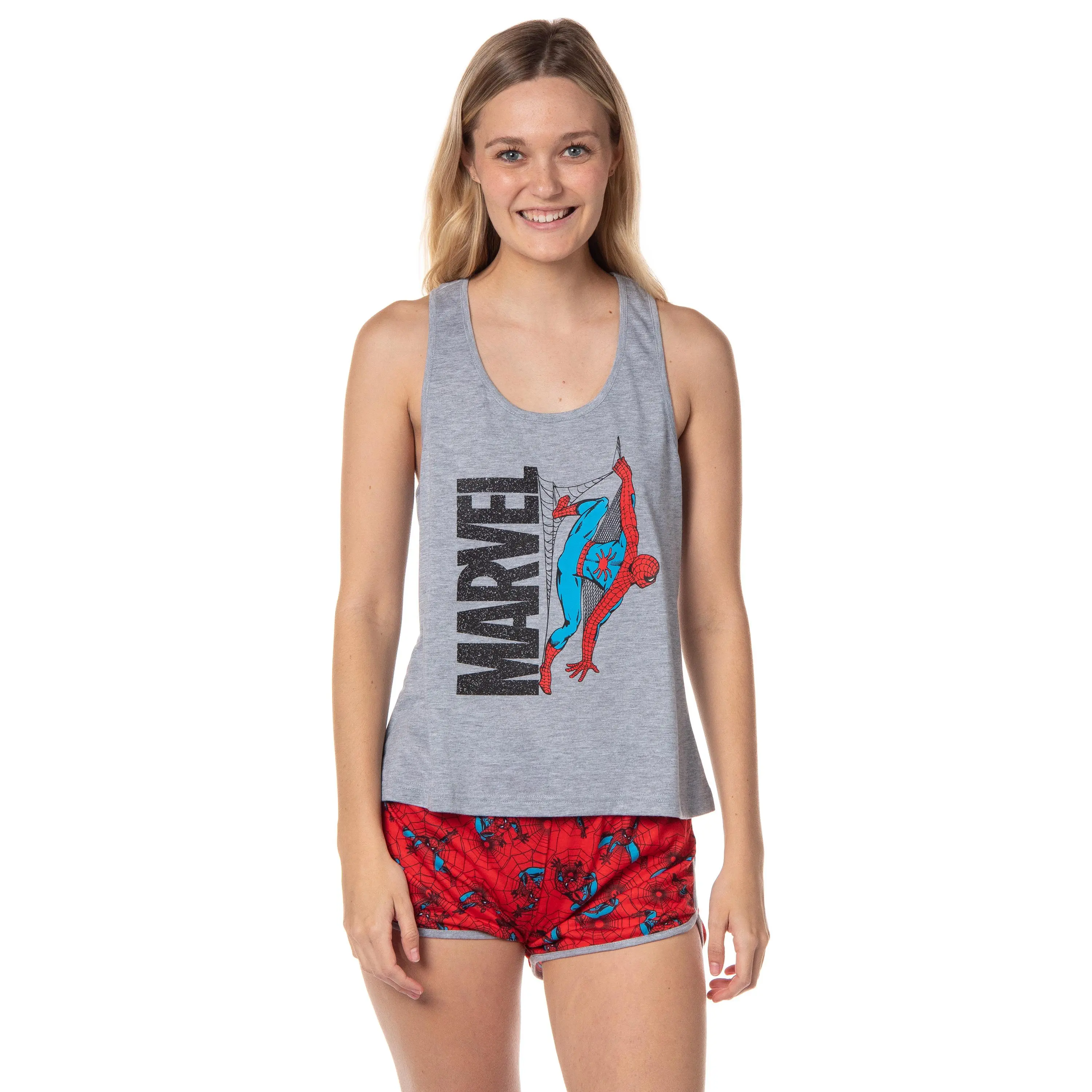 Marvel Womens' Spider-Man Comic Superhero Character Sleep Pajama Set Shorts