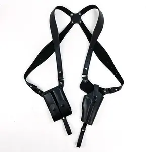 Premium Vertical Concealed Carry Shoulder Holster Suspenders Dual Magazine Pouches Fully Adjustable For Comfort Discreet Carry For Men 1911 Survival Kit