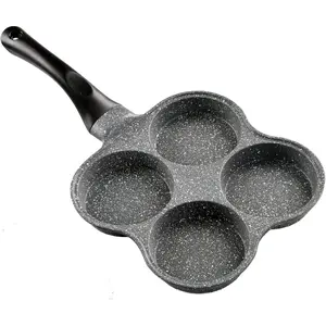Rustless Egg Frying Pan | 4-Cup Nonstick Easy Clean Egg Cooker Omelet Pan For Breakfast Swedish Pancake, Plett, Crepe Pan Gas Stove and Other Stoves Cookware