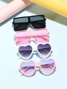 Cute Heart Frame Glasses for Kids Aged 4-8 Years Old, Lightweight Durable Fashion Eyewear for Daily Use & Stylish