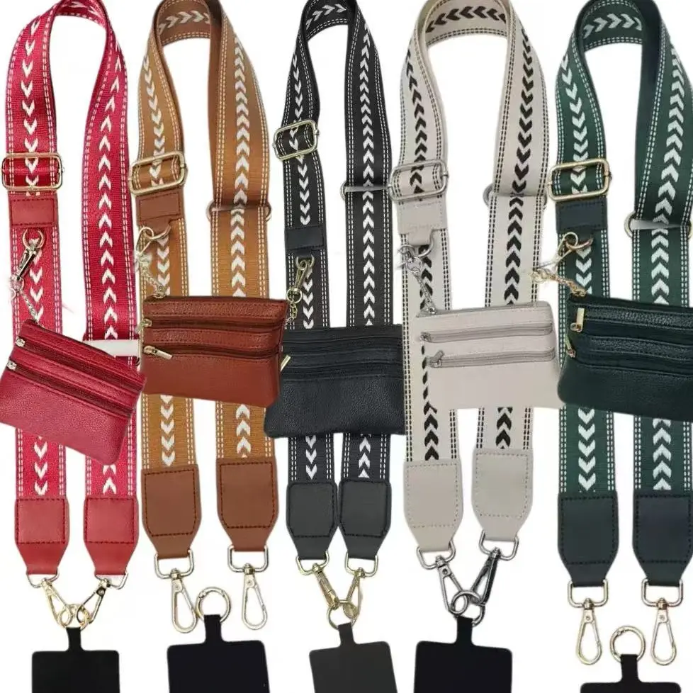 Classic pattern simple shoulder bag phone strap with wallet, phone strap with wallet, shoulder bag phone strap with zipper pouch, adjustable phone strap, Halloween gift, Mother’s Day gift, birthday gift, Wallet Phone Lanyard, Phone Accessories