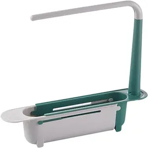 Humwam Retractable Sink Shelf - Adjustable Organizer & Expandable Towel Rack for Kitchen