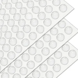 300 count 3/8 inch Cabinet Door Bumpers,Circular Self-Adhesive Clear Rubber Bumpers,Picture Frames,Glass Desktop Anti Slip Pad, Anti- Pads,Kitchen Cabinet Pads for Drawers,Rubber
