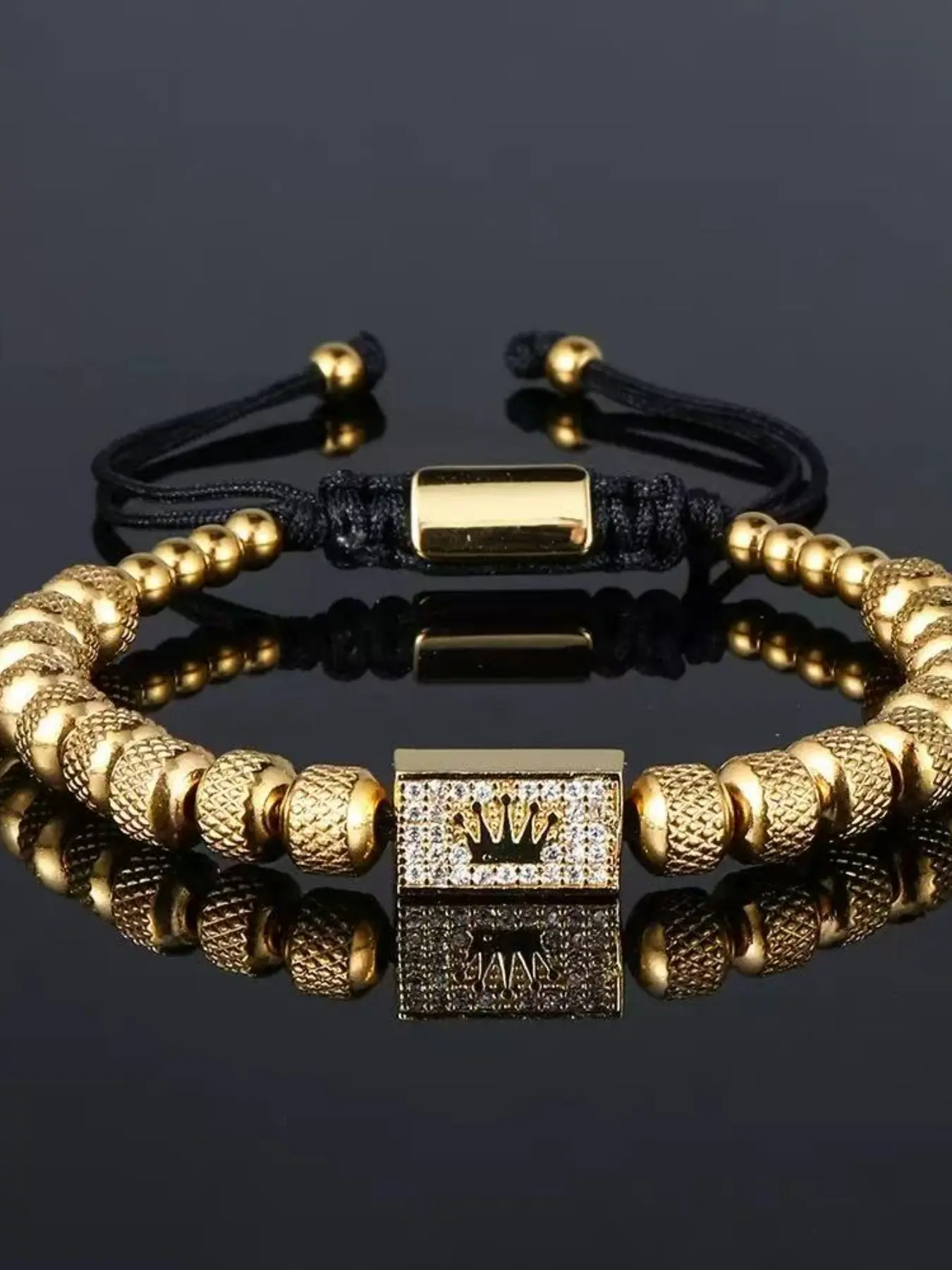 Premium Crown Bracelet for Men With Luxury Gift Box Surprise Father's Day Gift for Him Braided Bracelets