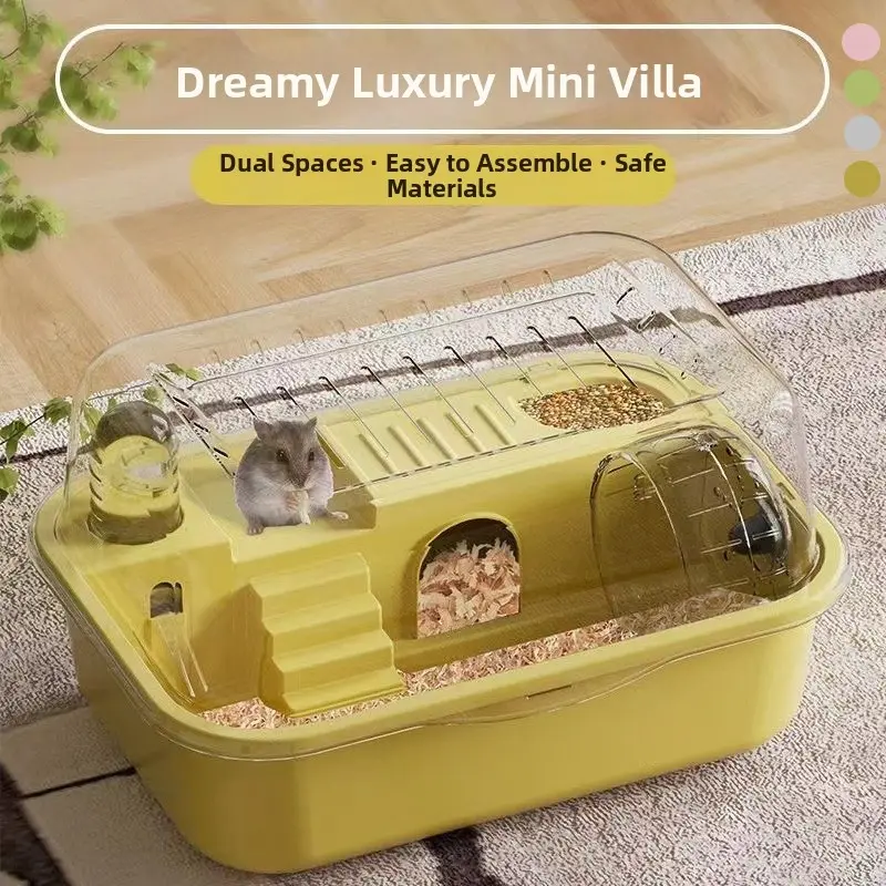 Large Space Hamster Cage with Rollers, No Installation Required, Easy-To-Use Pet Habitat, Animal Enclosure, Ideal for Small Animals, Proper Hamster Cages