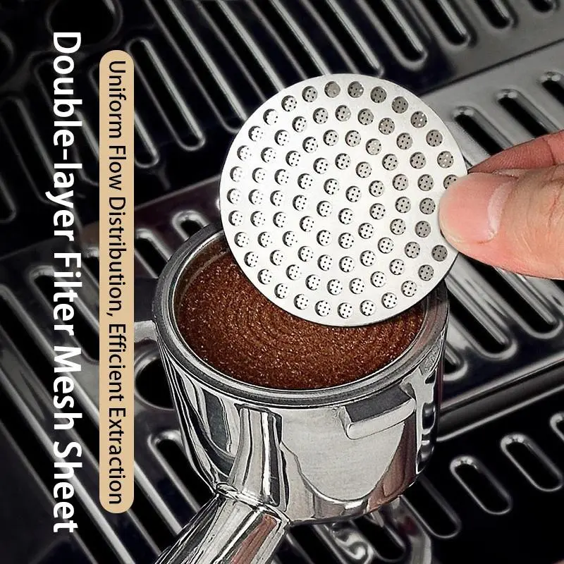 51/53/58mm Reusable Coffee Puck Screen Stainless Steel Espresso Filter For Portafilter Barista Accessories Reusable Coffee Filters KFGL02