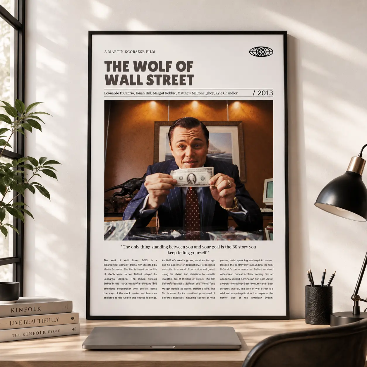 The Wolf of Wall Street Canvas Poster |   Retro Movie Wall Art for Bedroom, Gaming Room & Office